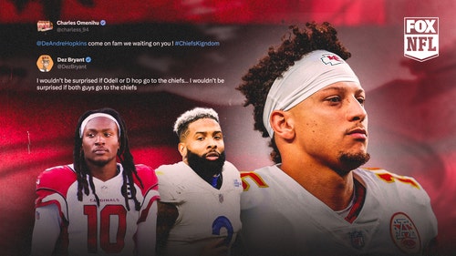 NFL Trending Image: Patrick Mahomes likes tweets suggesting OBJ, DeAndre Hopkins join Chiefs